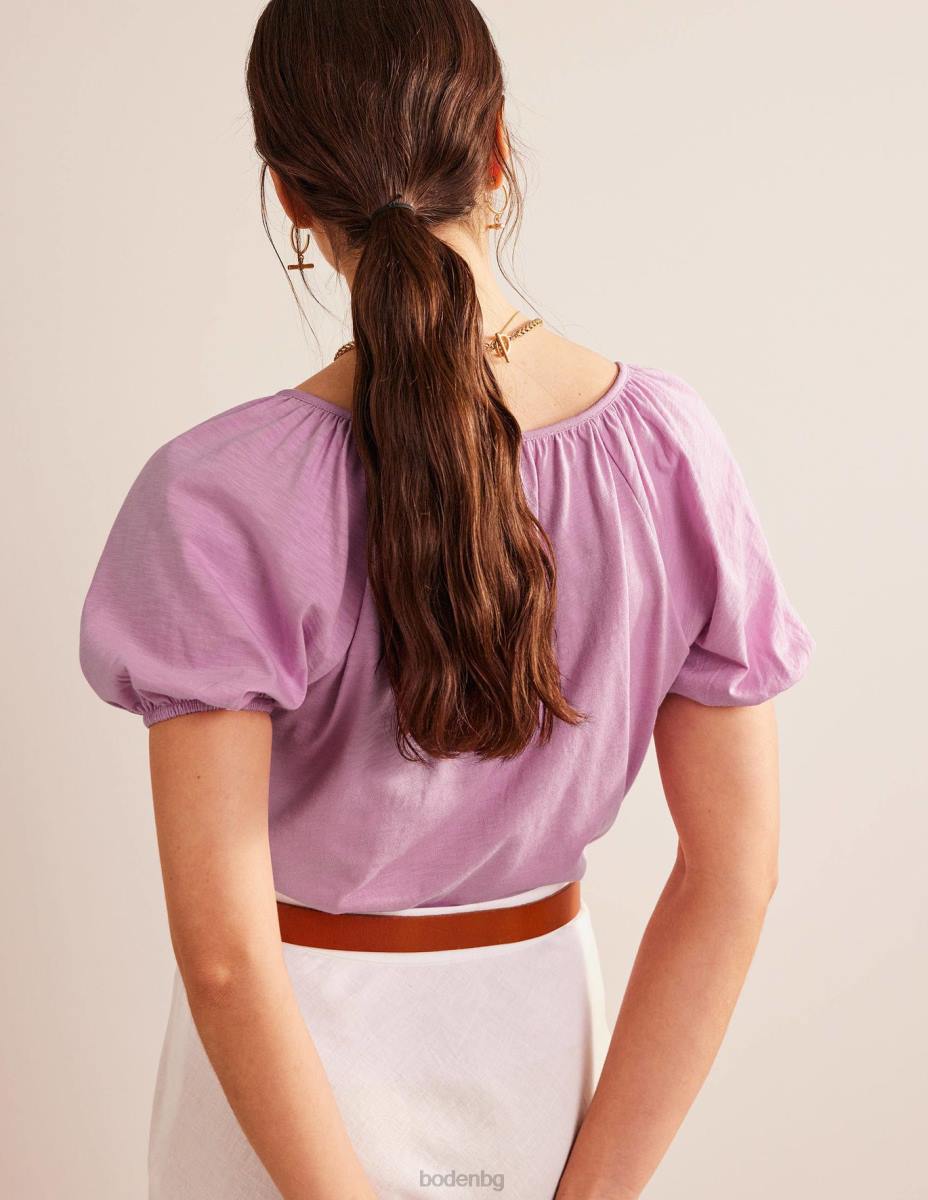 облекло Boden суинг топ от трико с v-образно деколте мека лавандула Жени LL68109