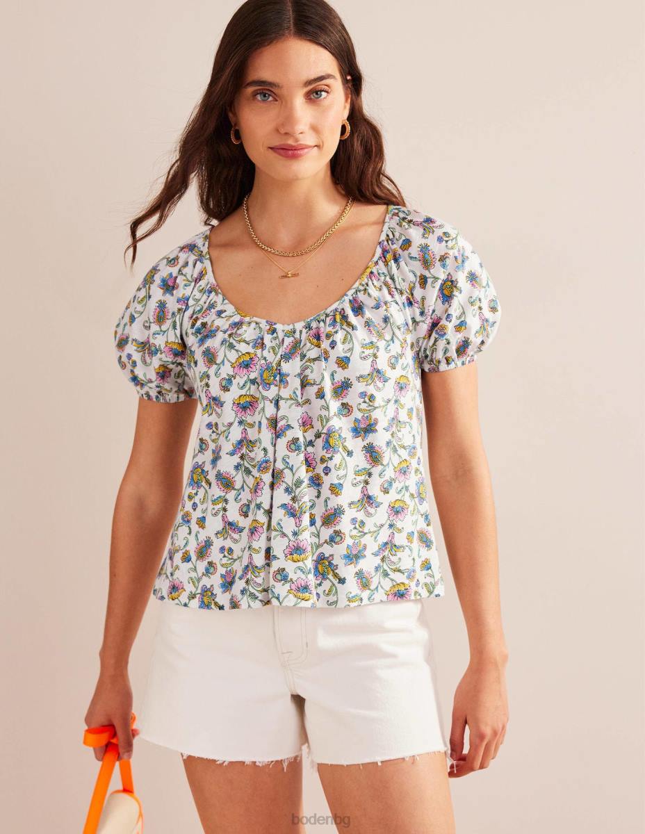 облекло Boden суинг топ от трико с v-образно деколте слонова кост слива цвят Жени LL68122