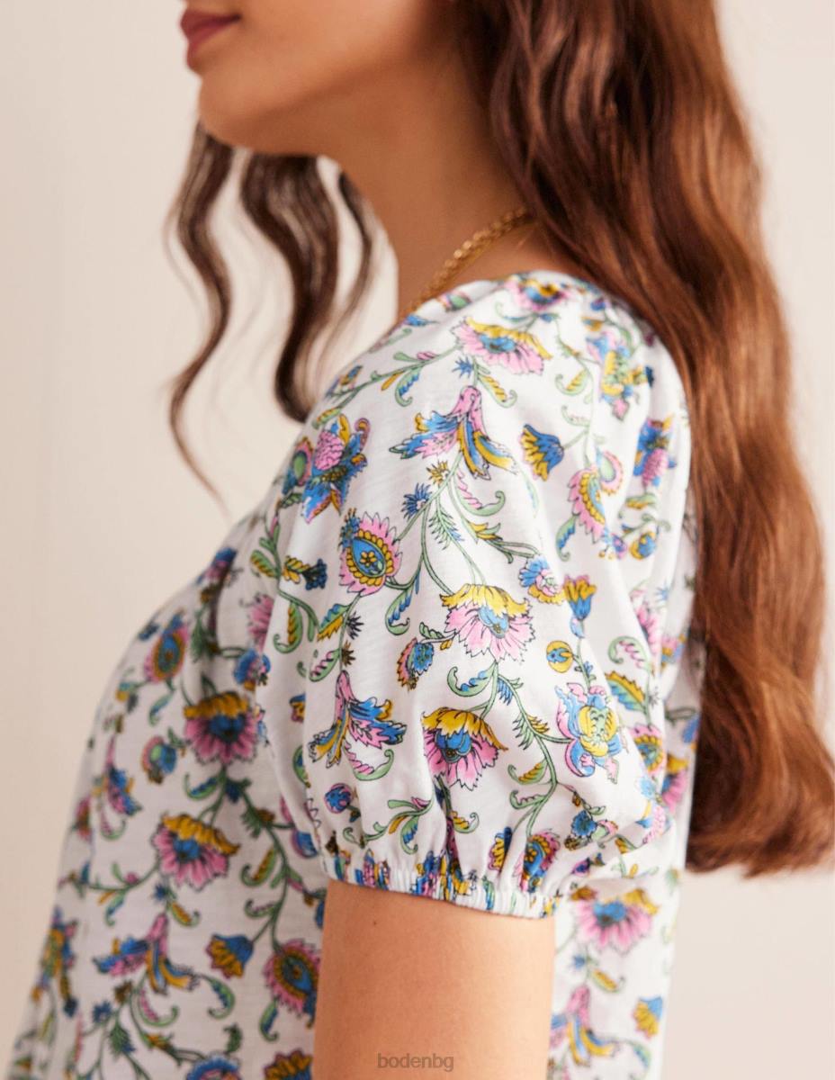 облекло Boden суинг топ от трико с v-образно деколте слонова кост слива цвят Жени LL68122