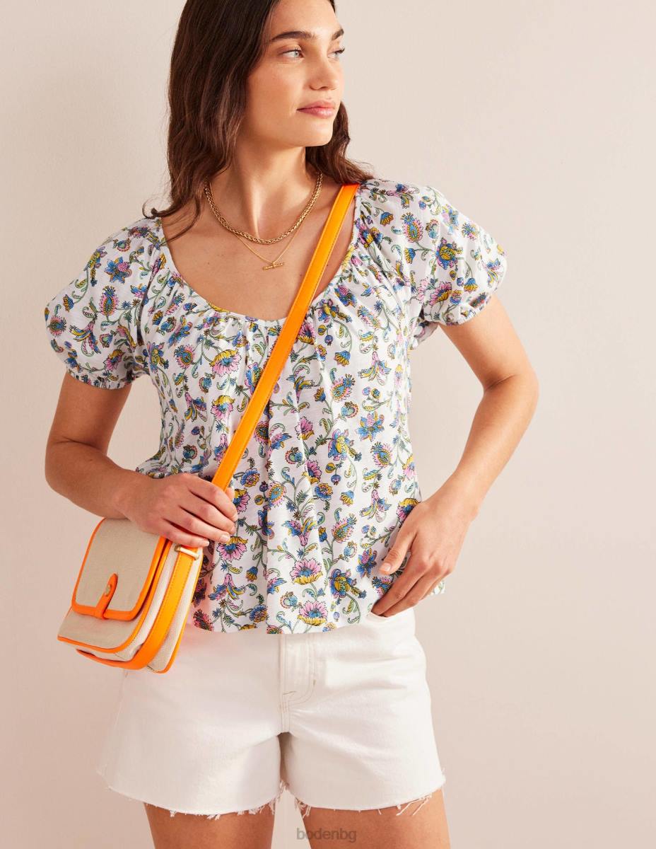 облекло Boden суинг топ от трико с v-образно деколте слонова кост слива цвят Жени LL68122