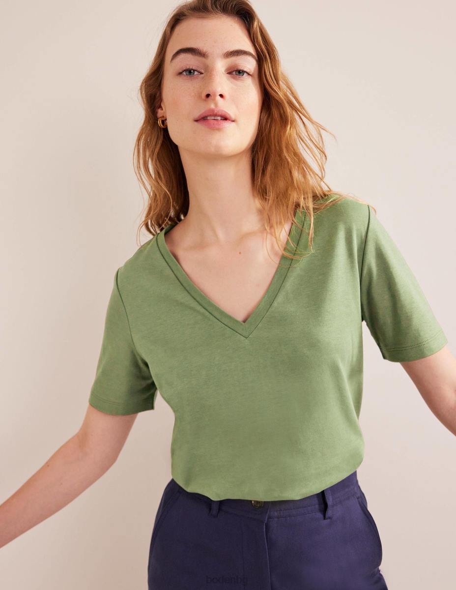 облекло Boden перфектна тениска с v-образно деколте смърч Жени LL682007