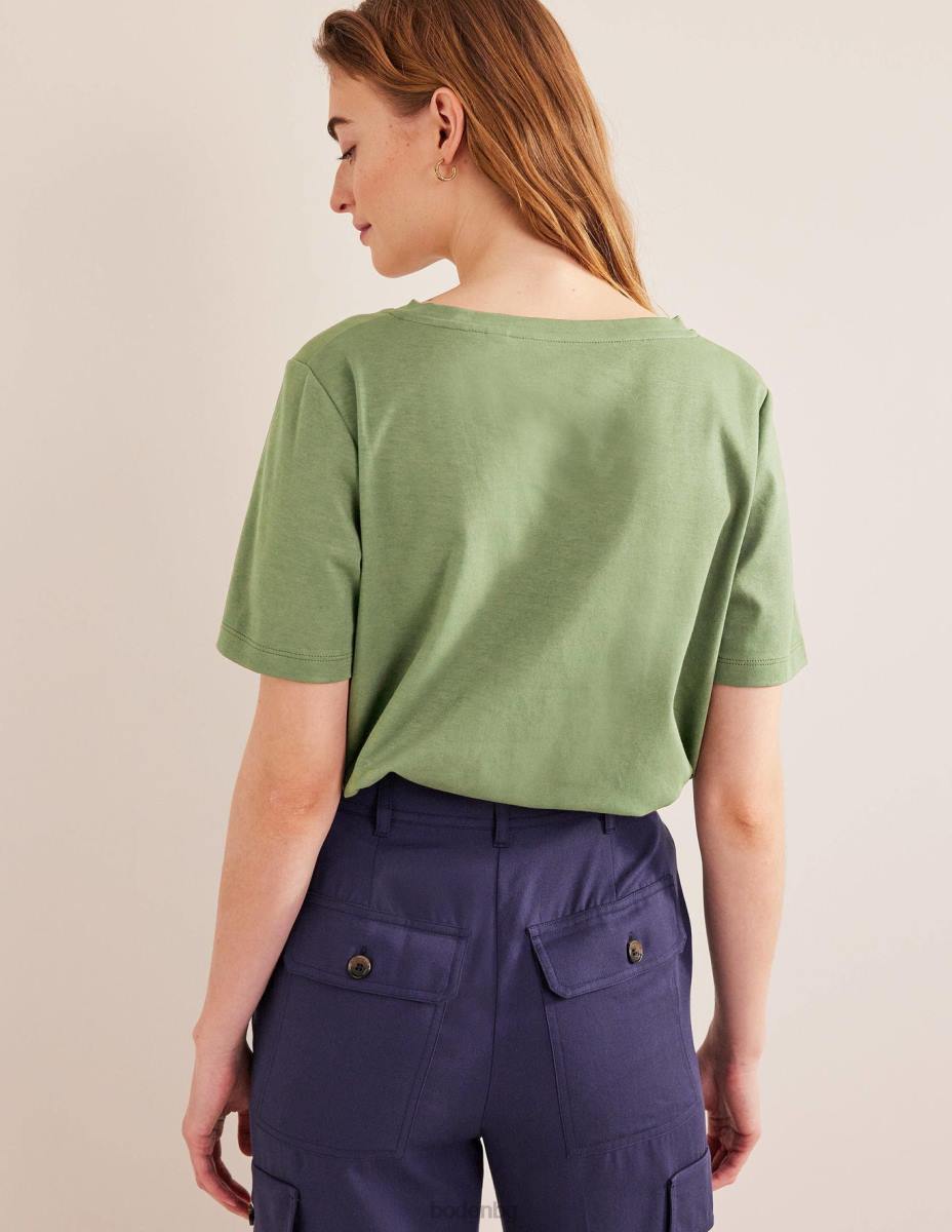 облекло Boden перфектна тениска с v-образно деколте смърч Жени LL682007