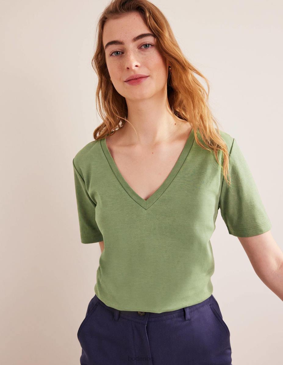 облекло Boden перфектна тениска с v-образно деколте смърч Жени LL682007