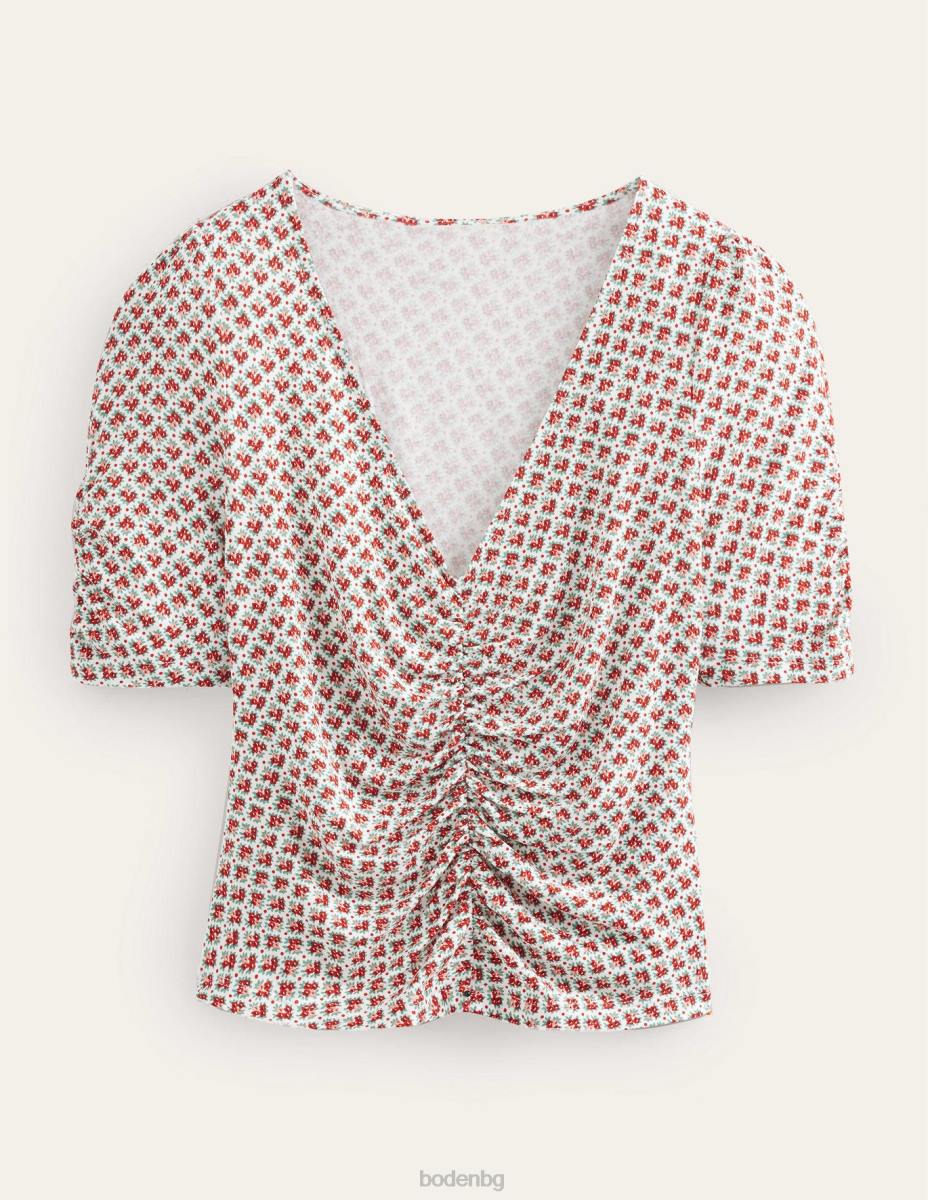 облекло Boden горна част с щампи отпред vermillion & цъфтяща пъпка Жени LL681572