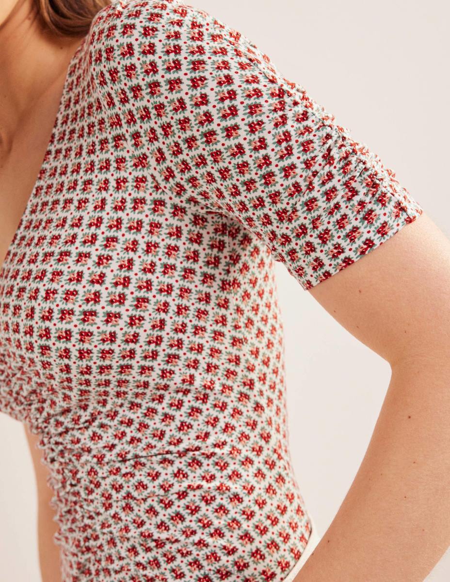 облекло Boden горна част с щампи отпред vermillion & цъфтяща пъпка Жени LL681572