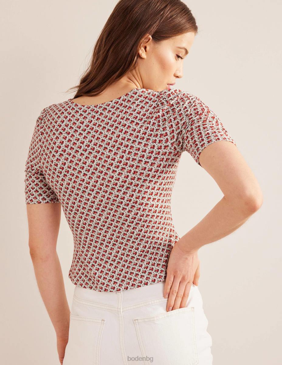 облекло Boden горна част с щампи отпред vermillion & цъфтяща пъпка Жени LL681572