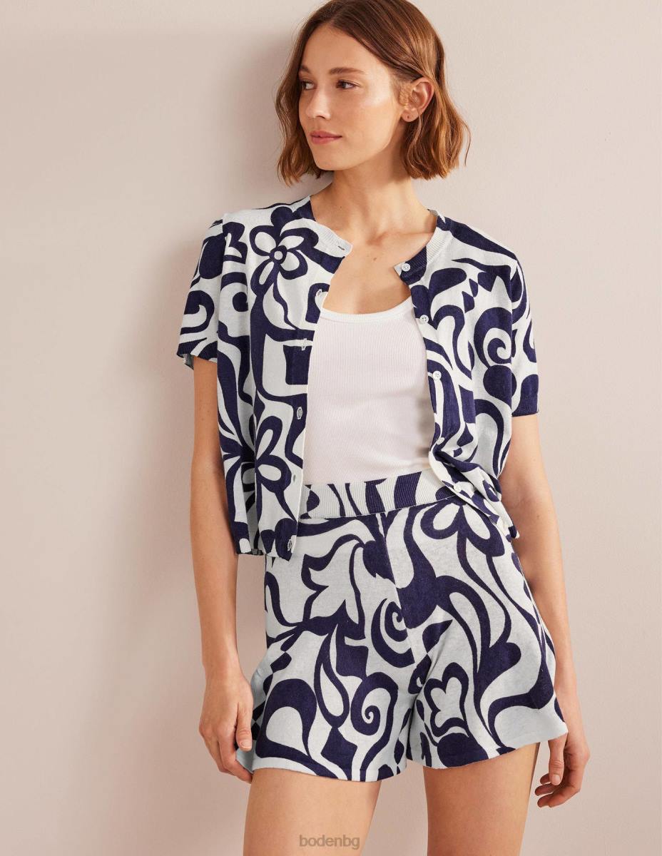 облекло Boden плетени шорти мастило и цвят от слонова кост, лазурно Жени LL681081