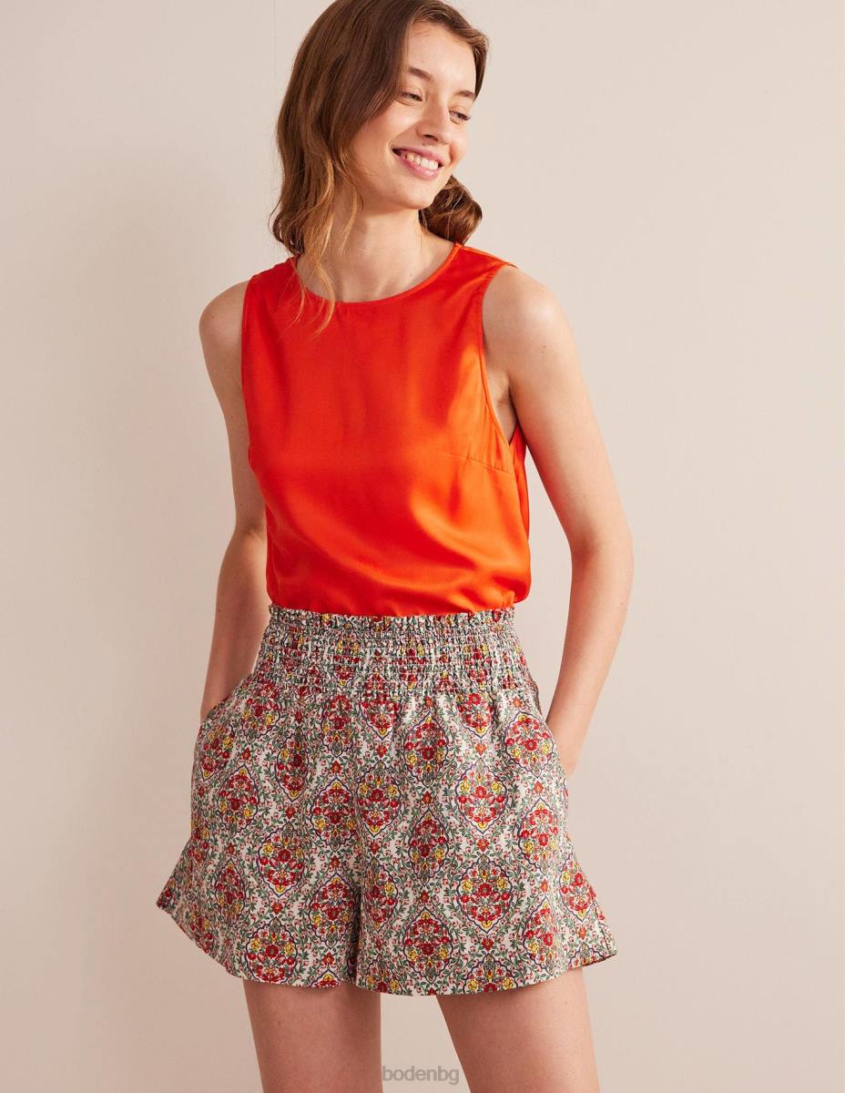 облекло Boden ленени шорти на талията мулти & лоза тераса Жени LL681317