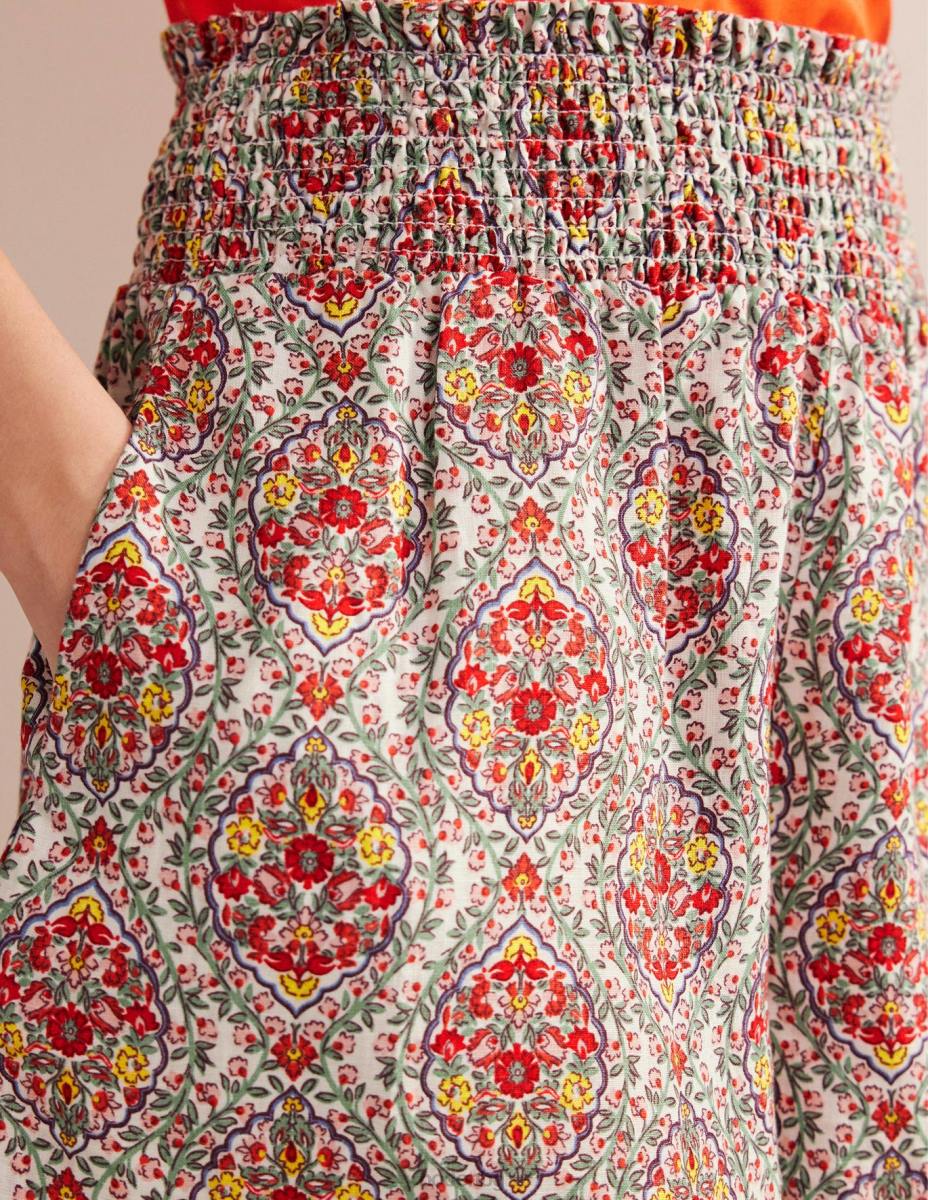 облекло Boden ленени шорти на талията мулти & лоза тераса Жени LL681317