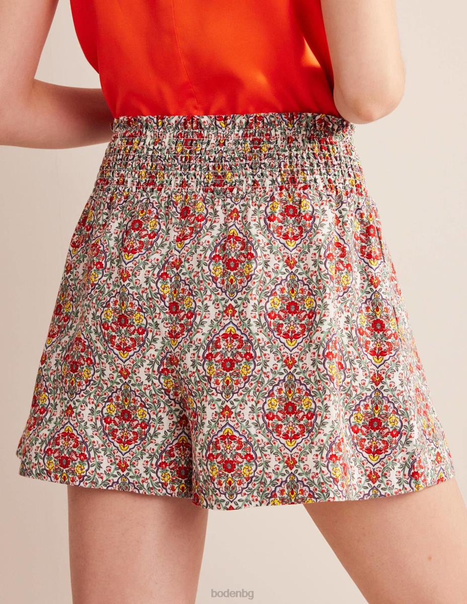 облекло Boden ленени шорти на талията мулти & лоза тераса Жени LL681317