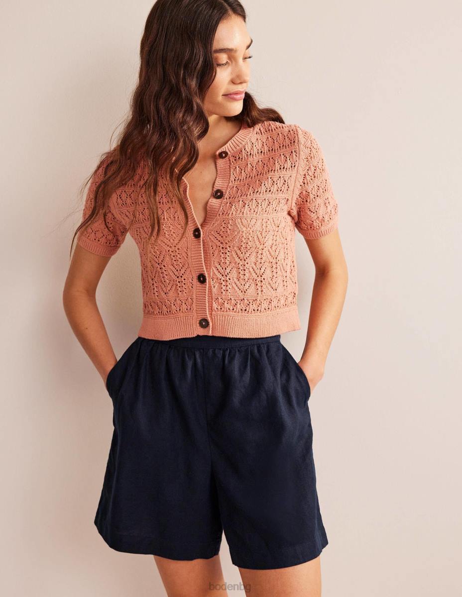 облекло Boden къси панталони от лен военноморски флот Жени LL681353