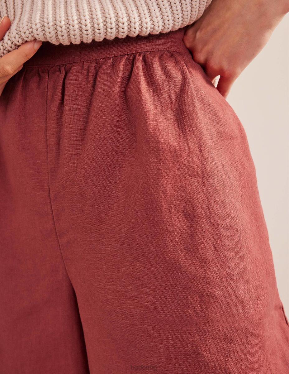 облекло Boden къси панталони от лен лисица Жени LL681455