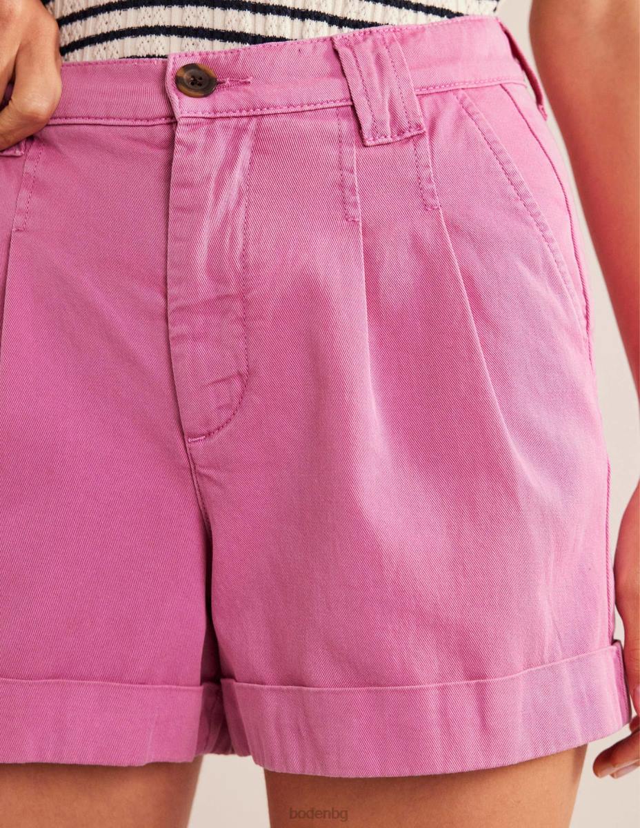 облекло Boden ежедневни памучни шорти сливов цвят Жени LL681694