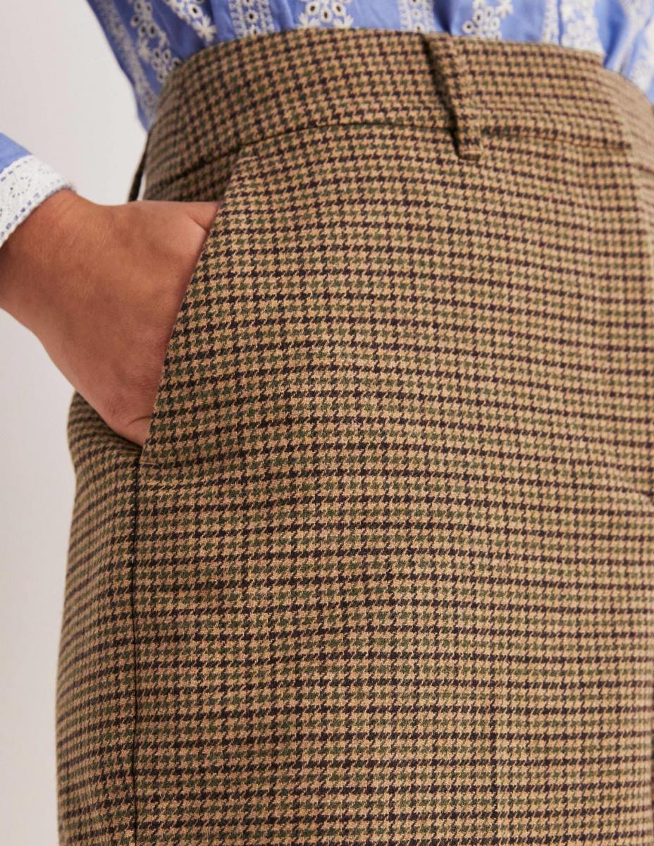 облекло Boden шорти с висока талия мини кафяв кучешки зъб Жени LL682033