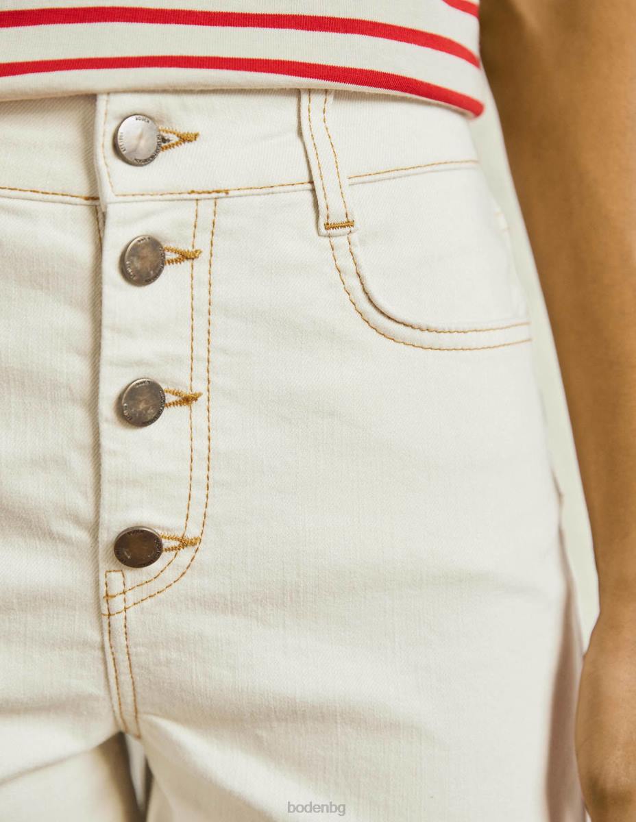 облекло Boden летящи дънкови шорти с копчета екрю Жени LL682211