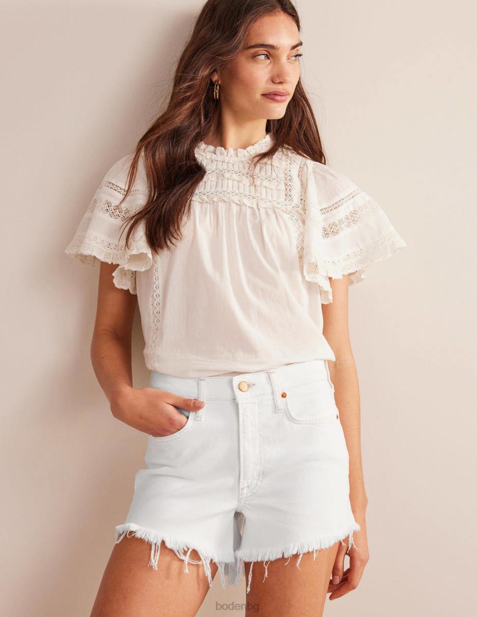 облекло Boden твърди плажни шорти екрю Жени LL68610