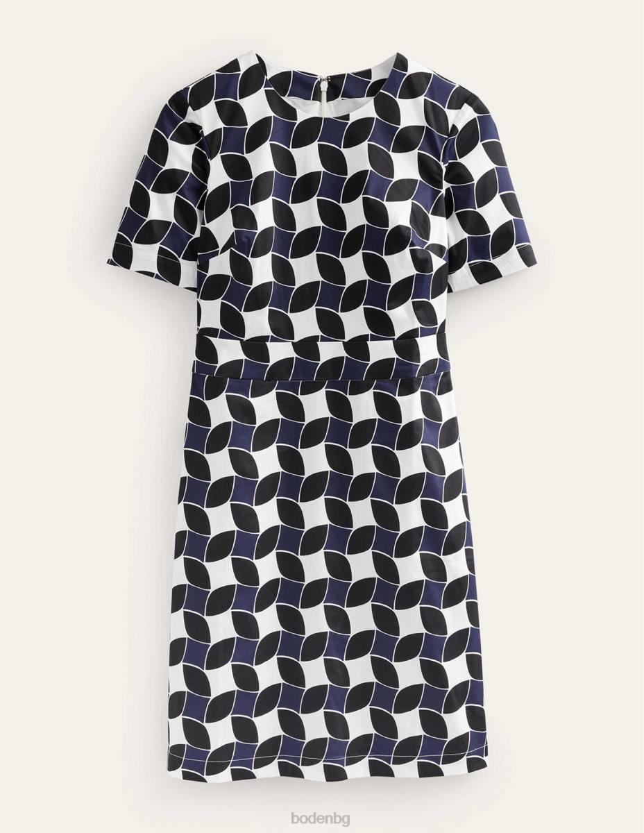 облекло Boden памучна рокля Alexa тъмносин и абстрактен диамант Жени LL6847