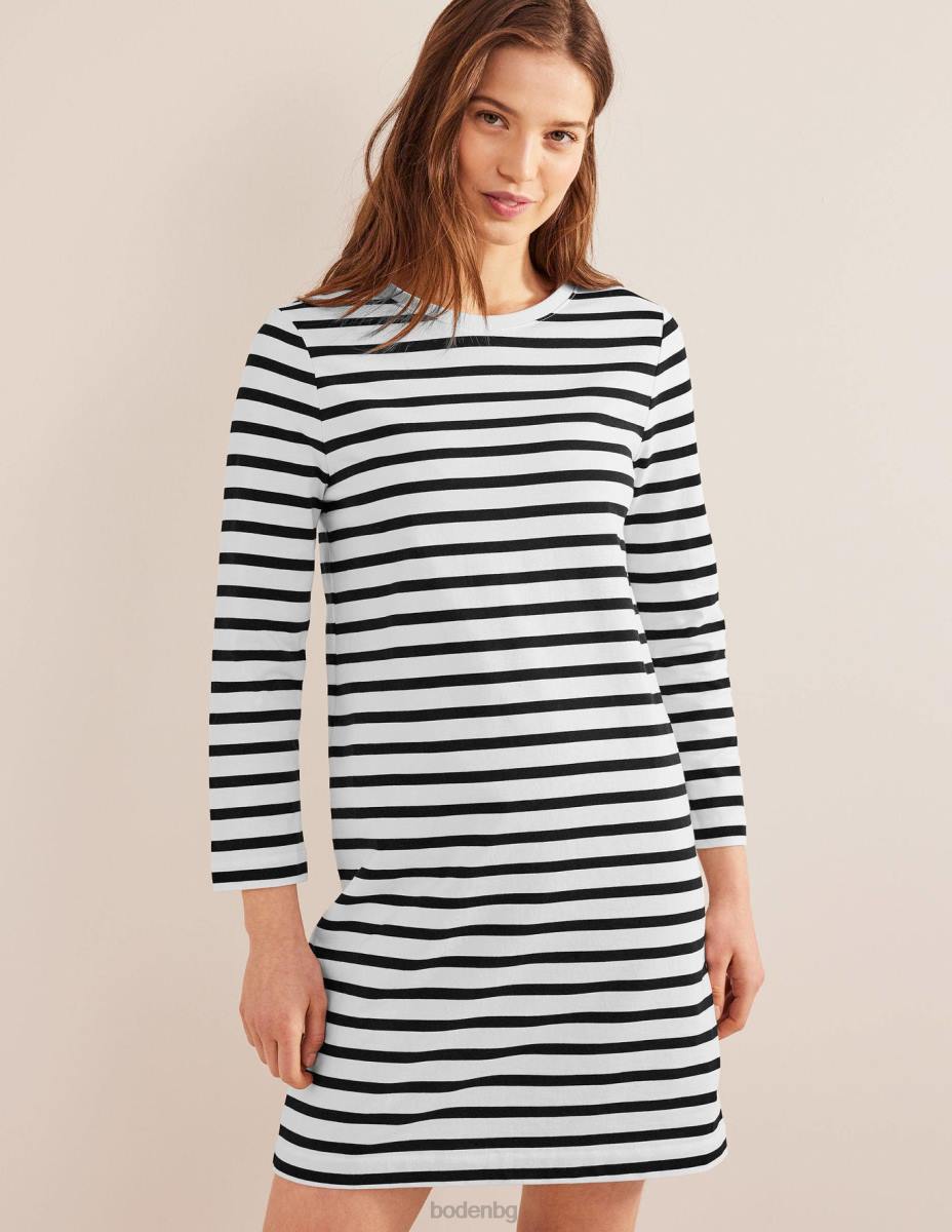 облекло Boden мини тениска от трико слонова кост и черна ивица Жени LL681006