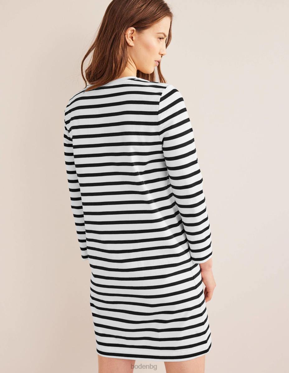 облекло Boden мини тениска от трико слонова кост и черна ивица Жени LL681006