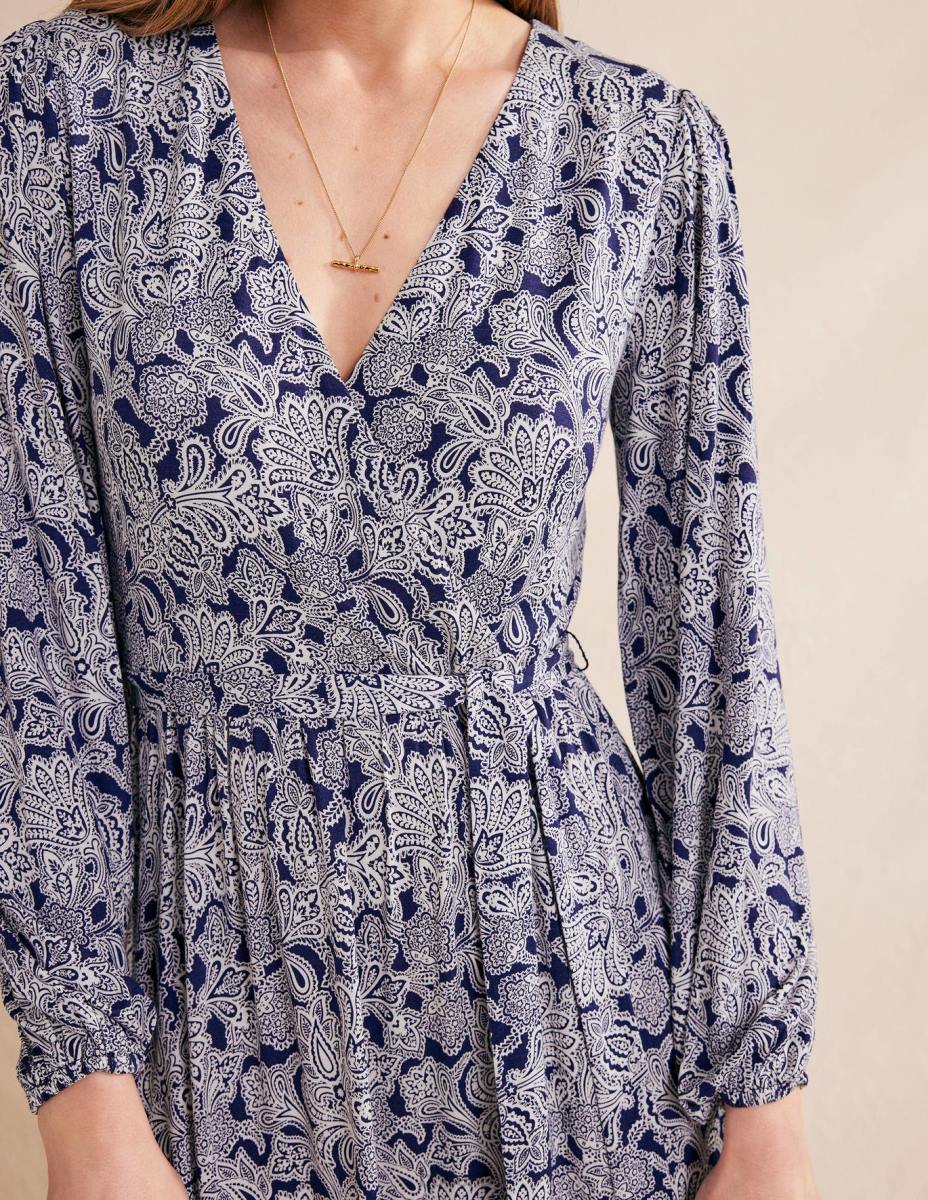 облекло Boden многоетажна макси рокля пруско синьо и пейсли пъпка Жени LL681009