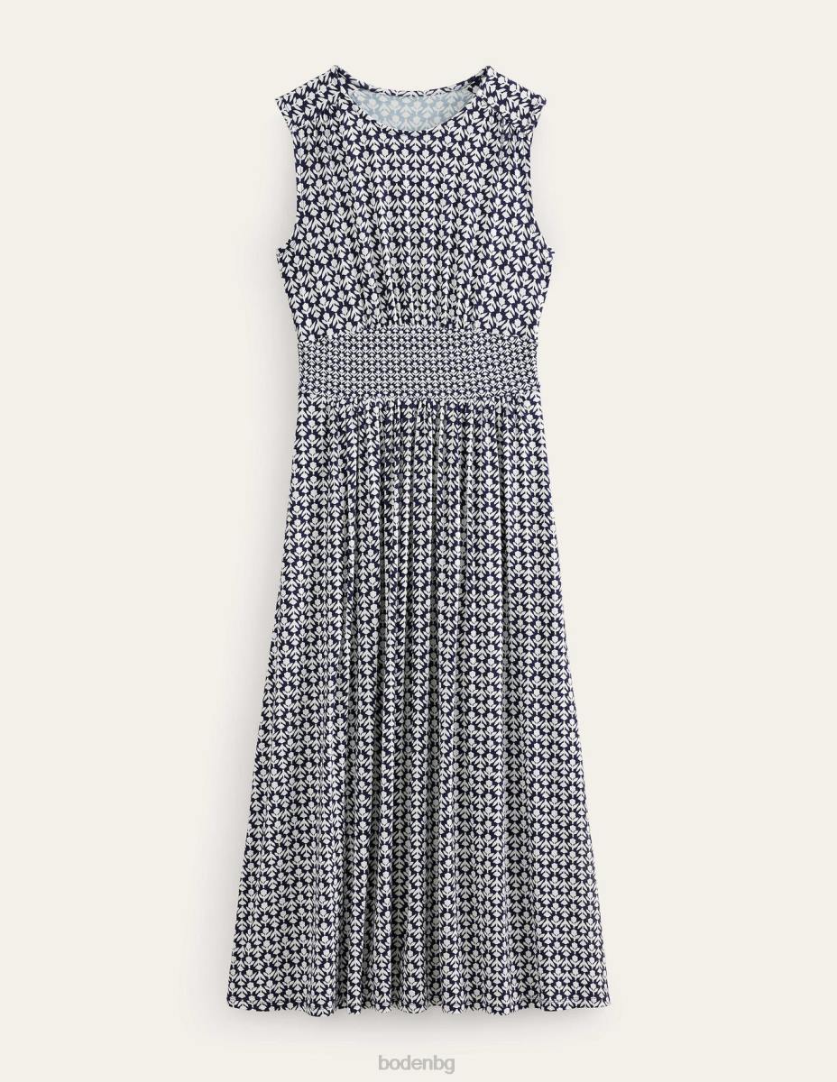 облекло Boden миди рокля от трико с детайли на талията френски флот и лале поп Жени LL681017