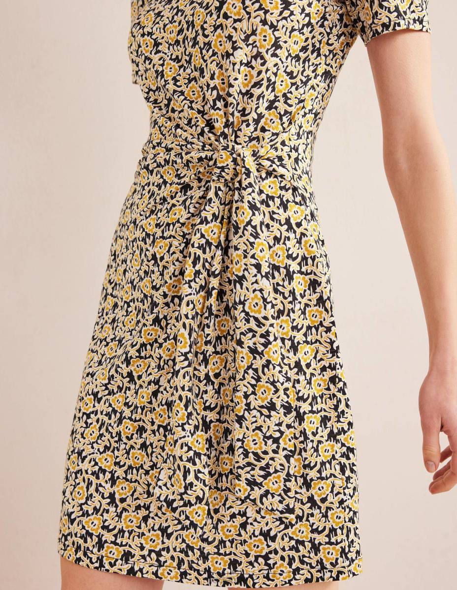 облекло Boden рокля от трико с възли отпред черна и детелина вихър Жени LL681018