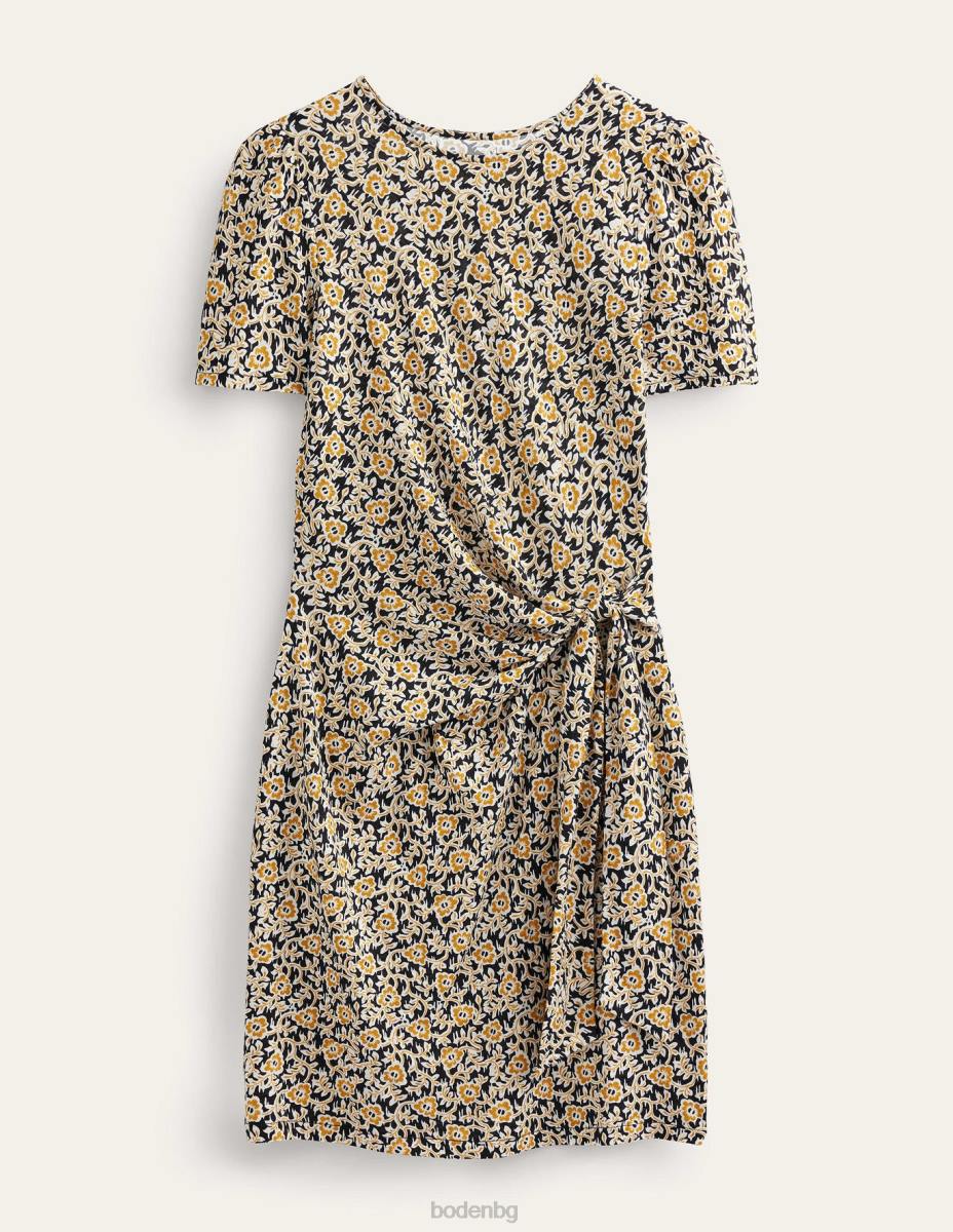 облекло Boden рокля от трико с възли отпред черна и детелина вихър Жени LL681018