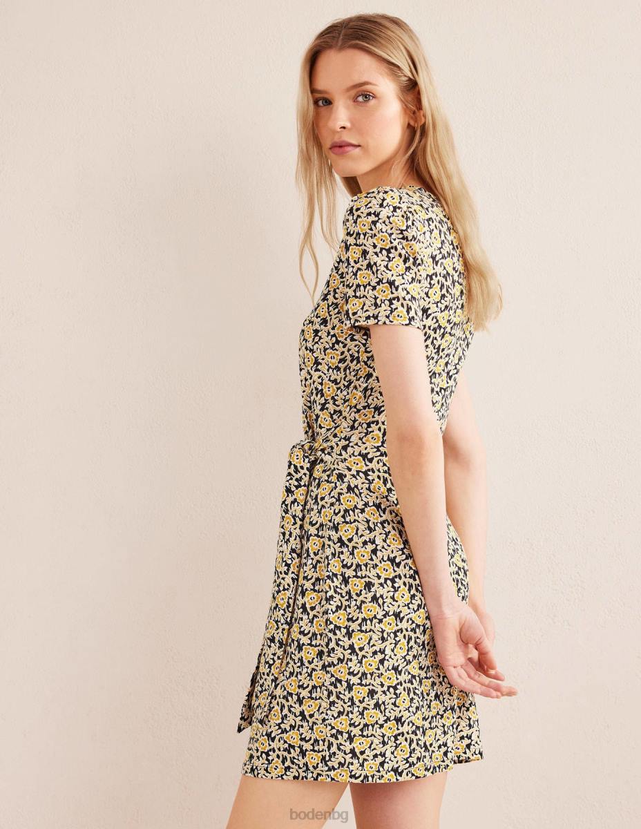 облекло Boden рокля от трико с възли отпред черна и детелина вихър Жени LL681018