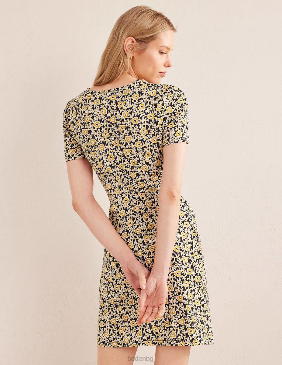 облекло Boden рокля от трико с възли отпред черна и детелина вихър Жени LL681018