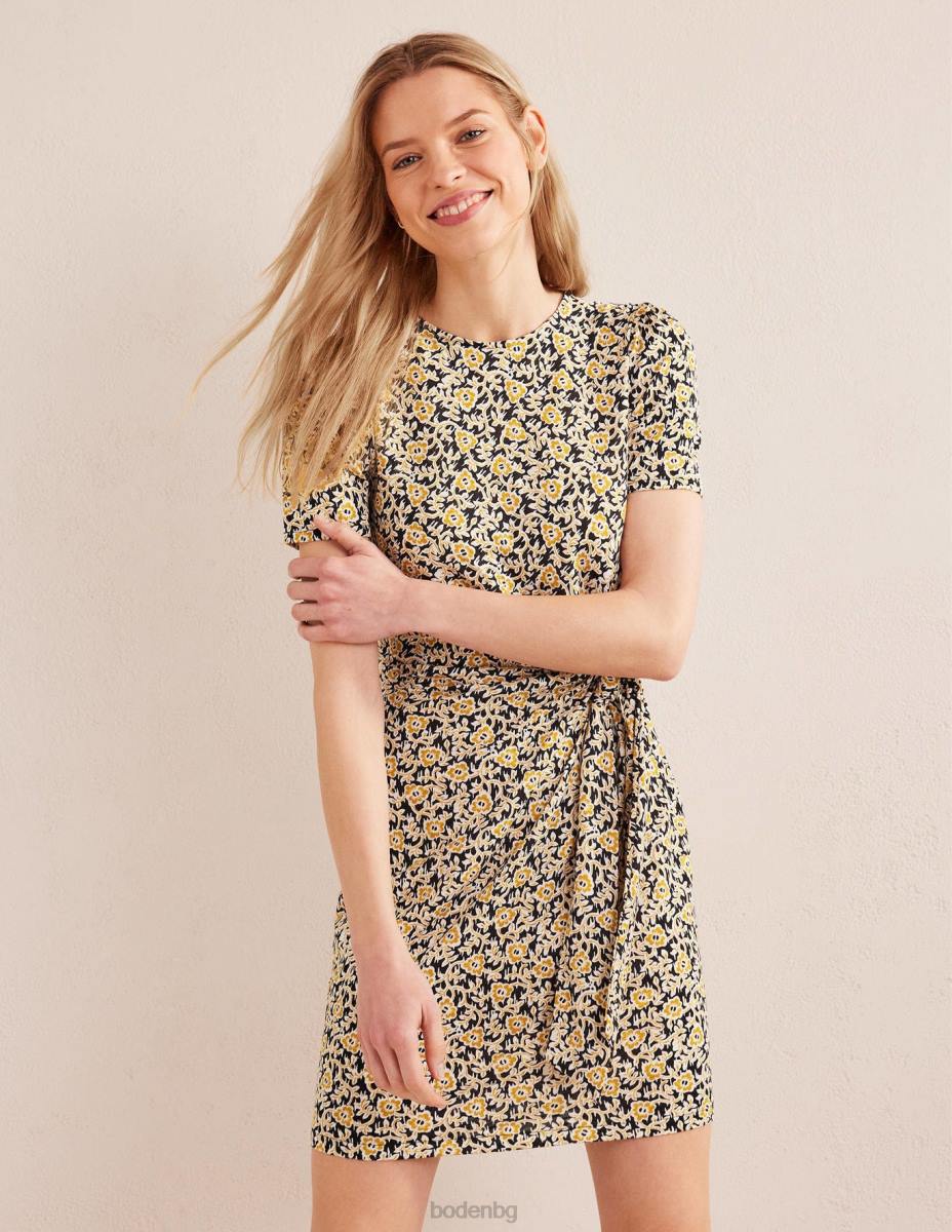 облекло Boden рокля от трико с възли отпред черна и детелина вихър Жени LL681018