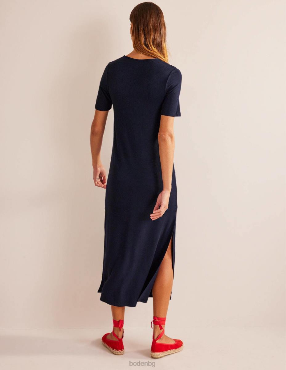 облекло Boden миди тениска от трико в рибри военноморски флот Жени LL681028