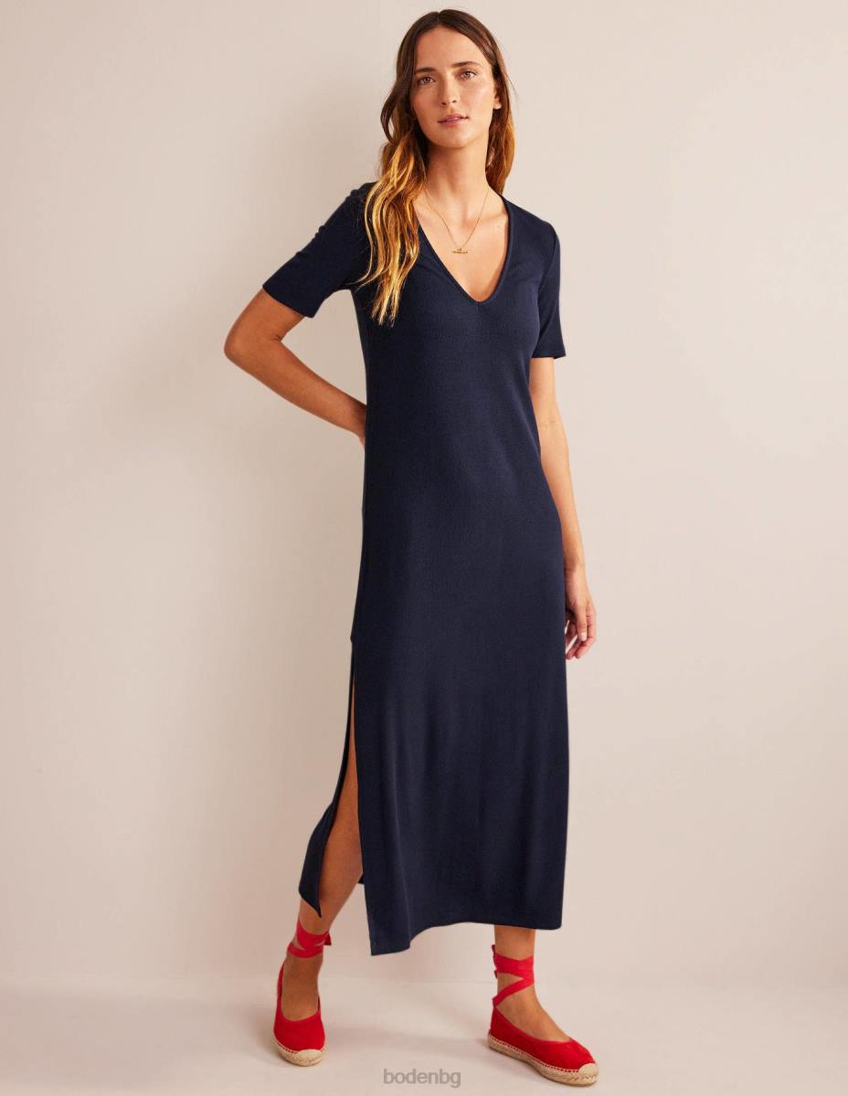 облекло Boden миди тениска от трико в рибри военноморски флот Жени LL681028