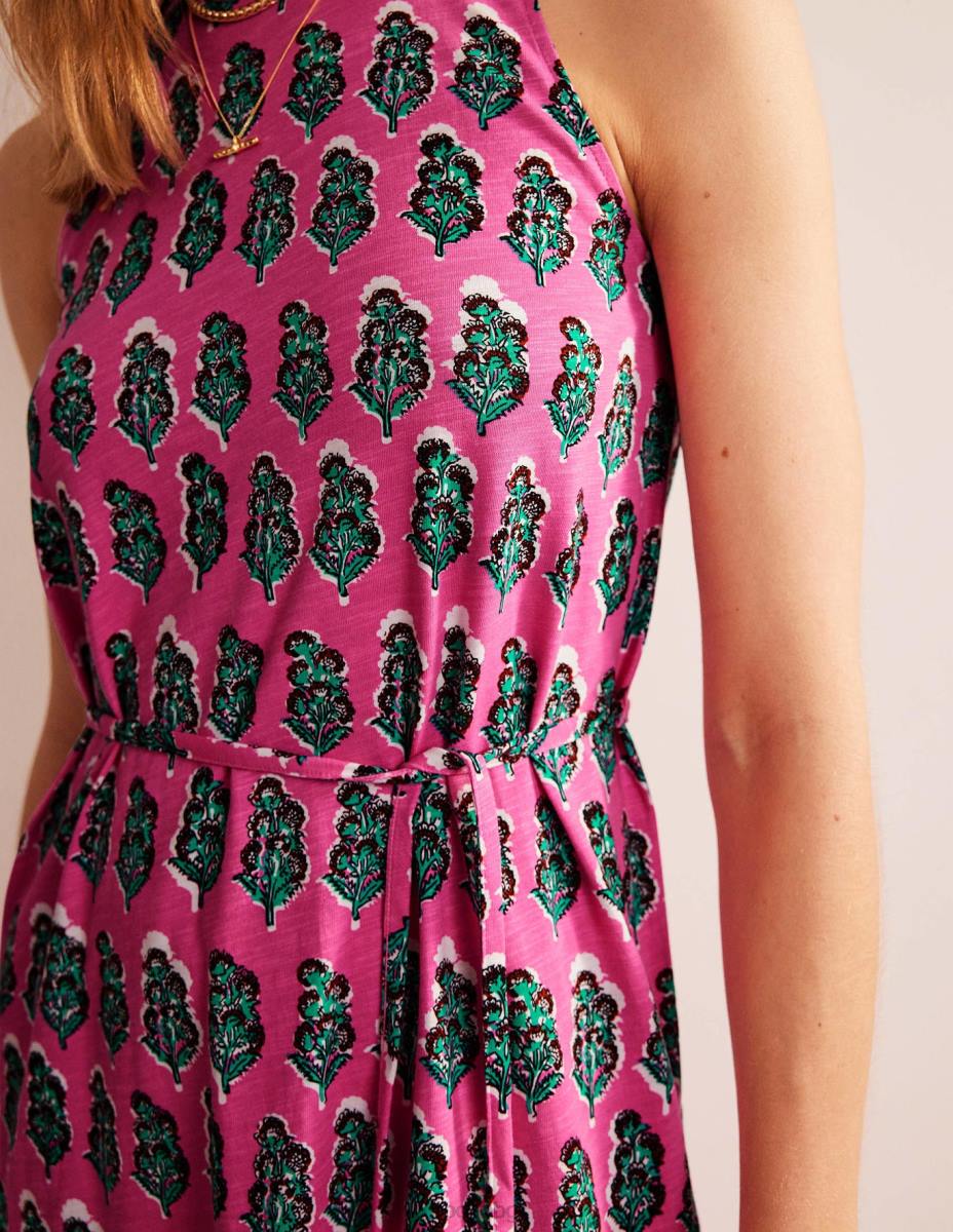 облекло Boden суинг рокля от трико фестивално розово и занаятчийски цъфтеж Жени LL681033