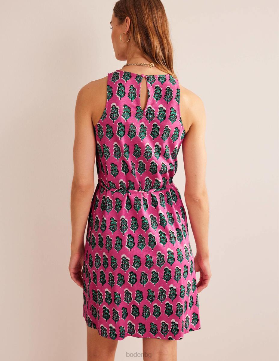 облекло Boden суинг рокля от трико фестивално розово и занаятчийски цъфтеж Жени LL681033