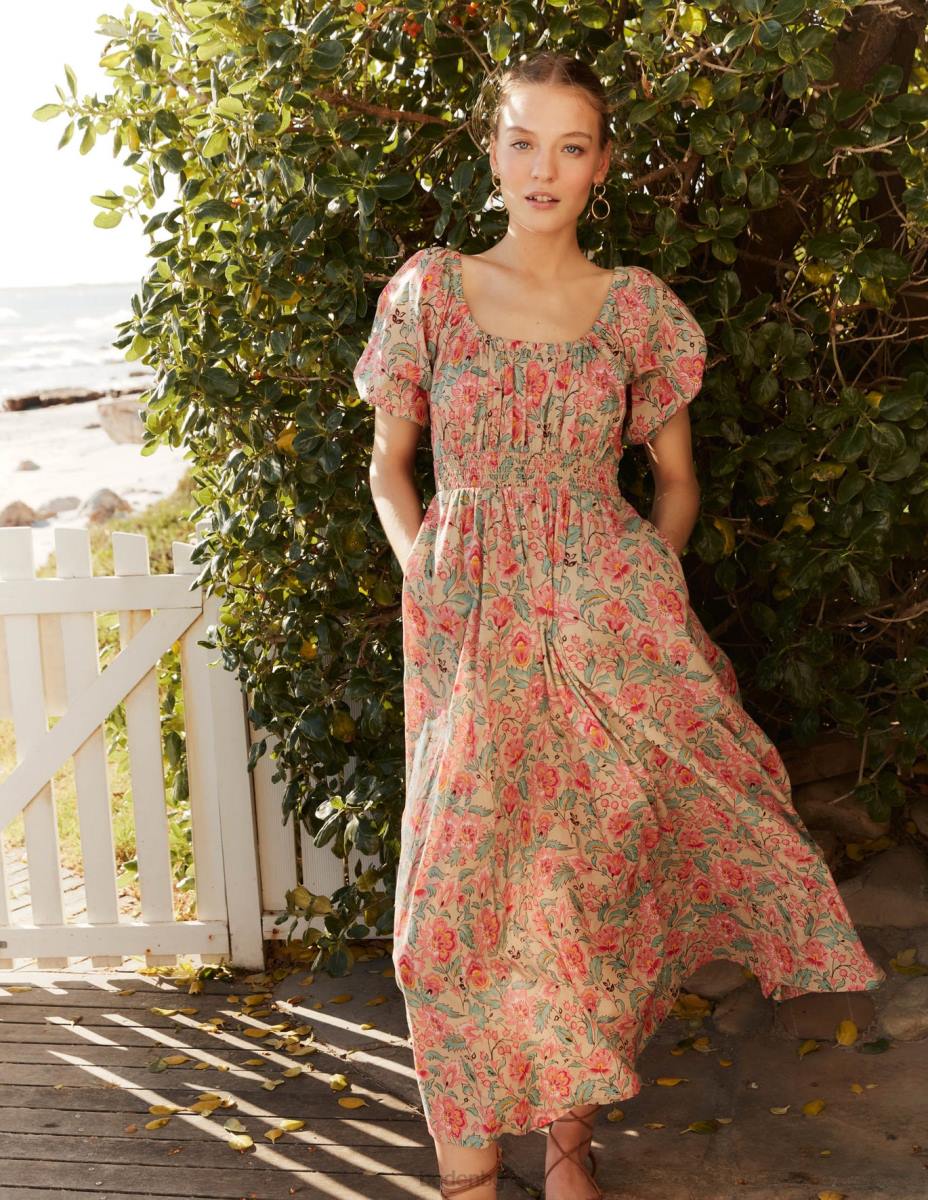 облекло Boden макси рокля с широко деколте мулти & гардения вихър Жени LL681048