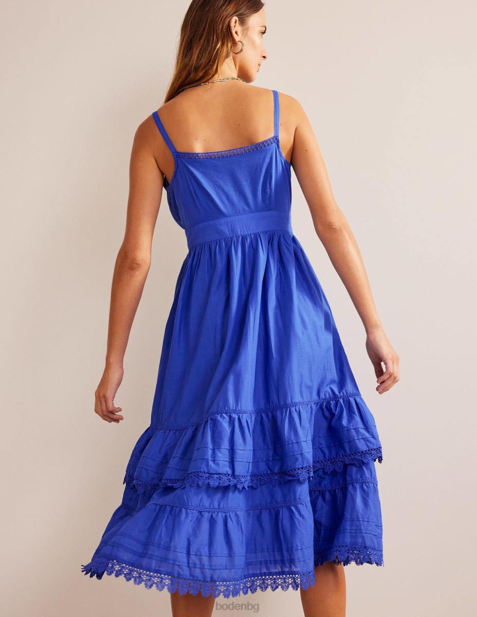 облекло Boden миди рокля на нива островен сапфир Жени LL681049