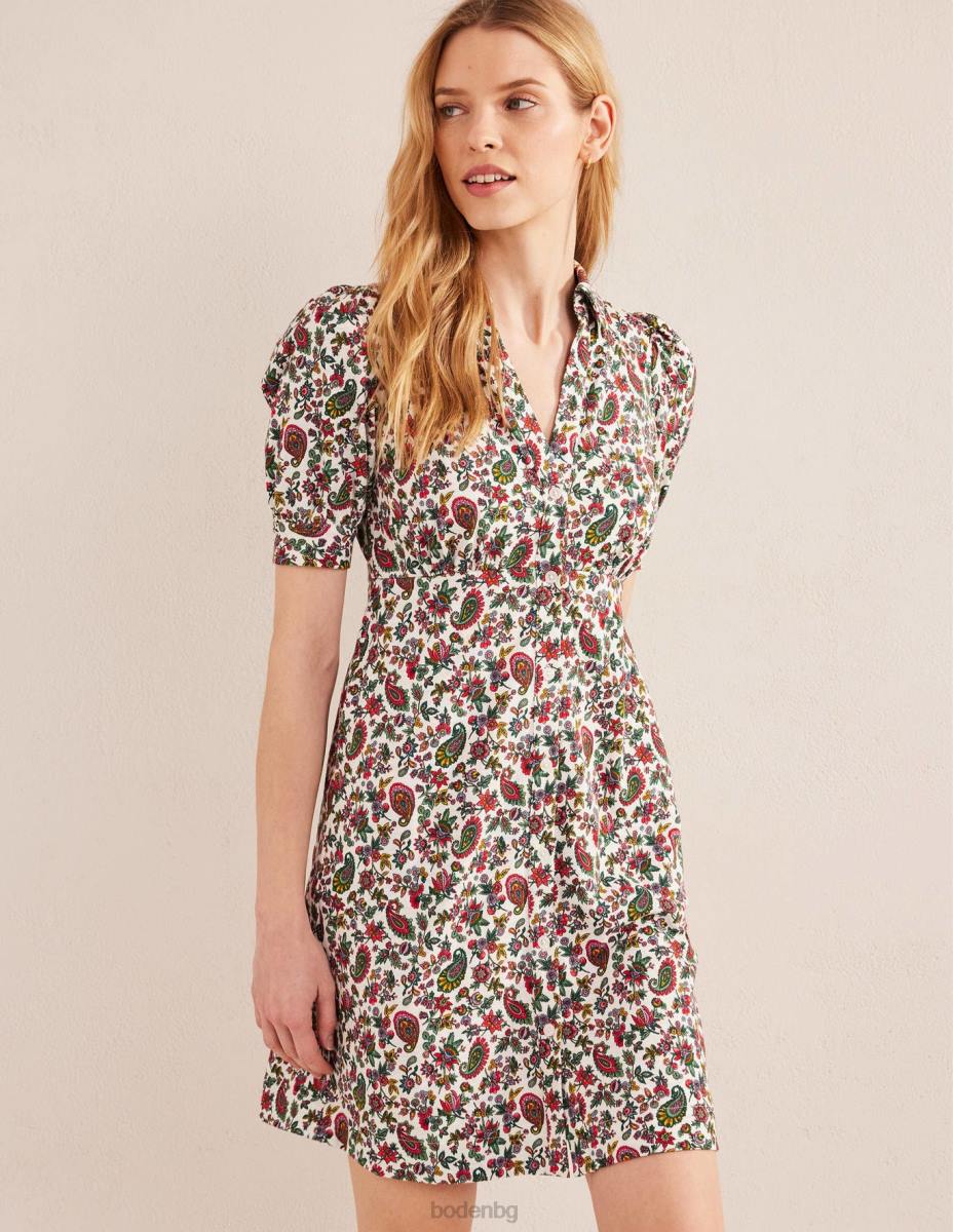 облекло Boden мини рокля за чай от трико с копчета мулти & пейсли от глухарче Жени LL681074