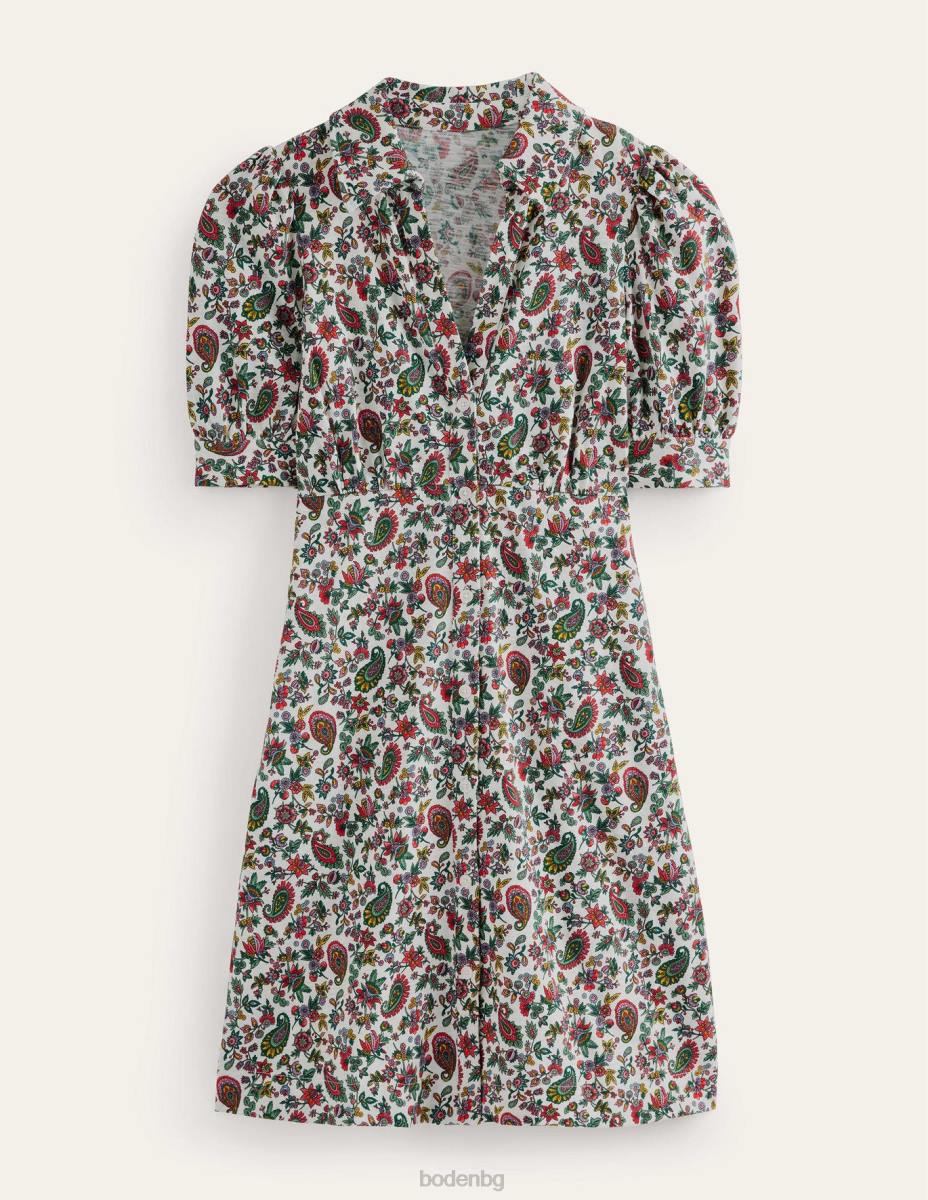 облекло Boden мини рокля за чай от трико с копчета мулти & пейсли от глухарче Жени LL681074