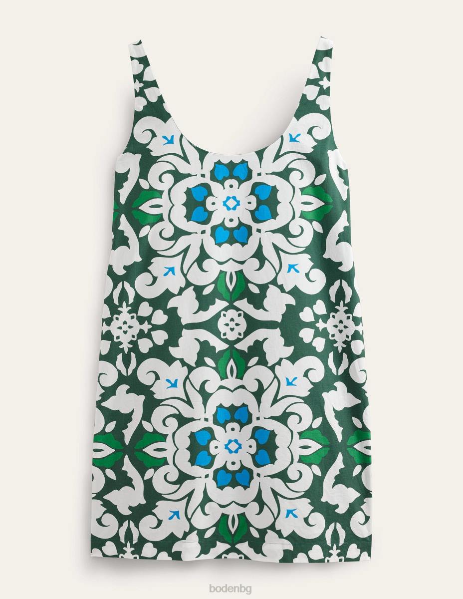 облекло Boden рокля с широко деколте трекинг зелено и пищна семка Жени LL681093