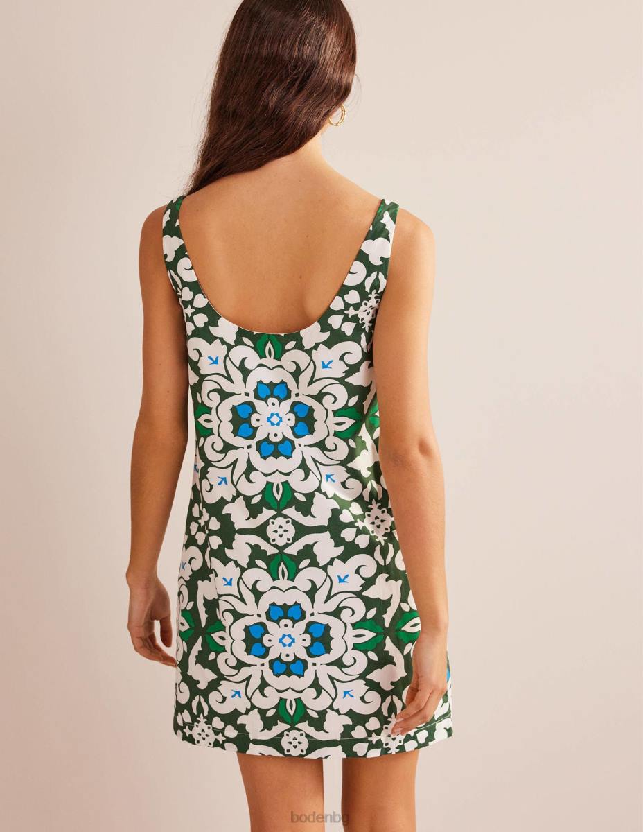 облекло Boden рокля с широко деколте трекинг зелено и пищна семка Жени LL681093