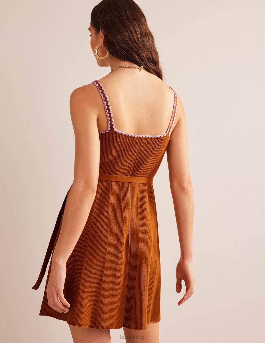 облекло Boden плетена рокля на една кука тиква Жени LL6810