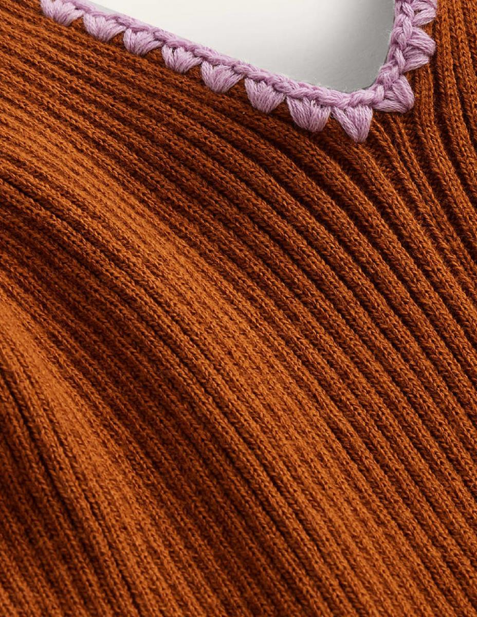 облекло Boden плетена рокля на една кука тиква Жени LL6810