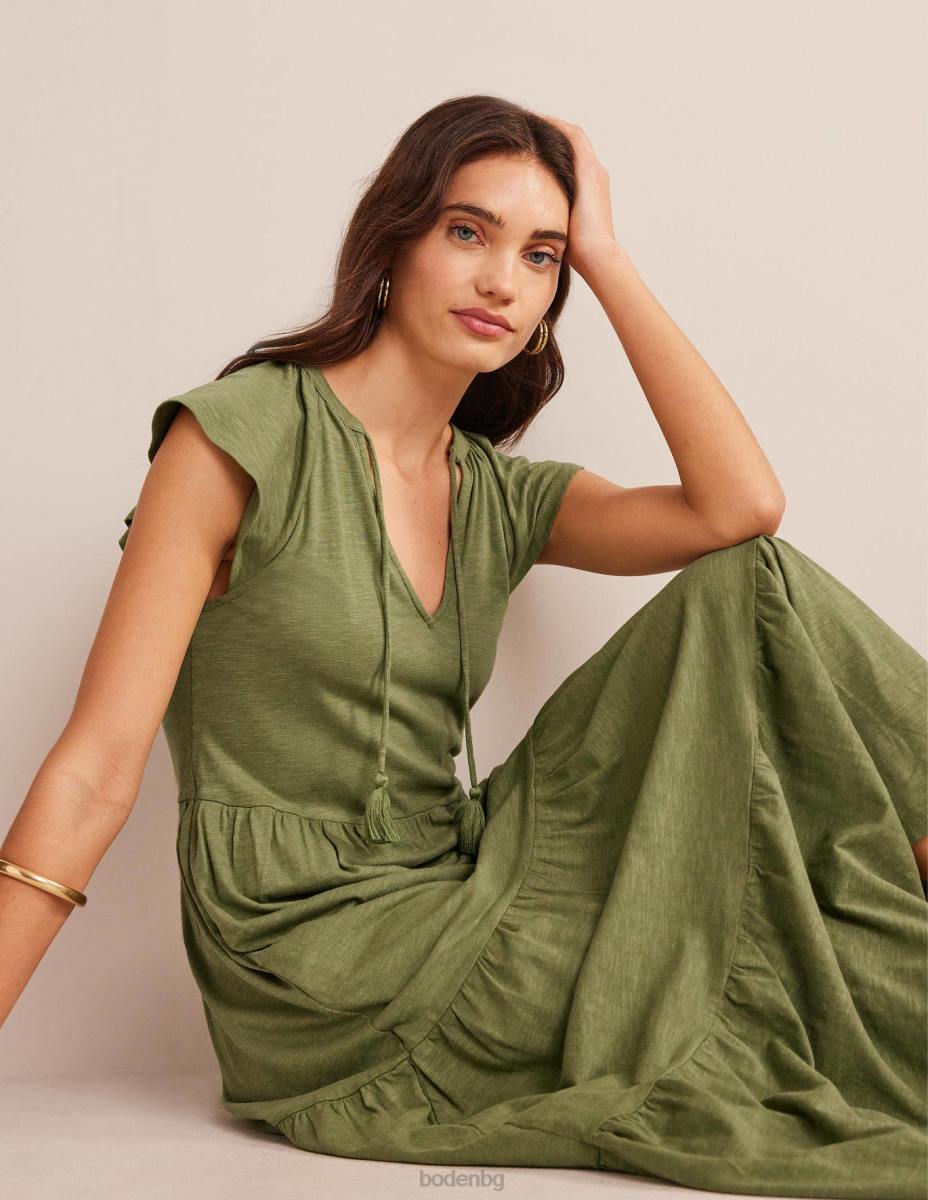 облекло Boden миди рокля от трико измито каки Жени LL681102