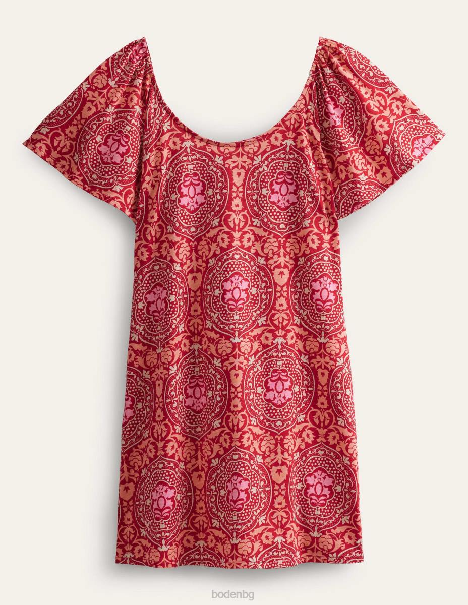 облекло Boden мини рокля от трико с широко деколте коледна звезда и екзотична плочка Жени LL681119