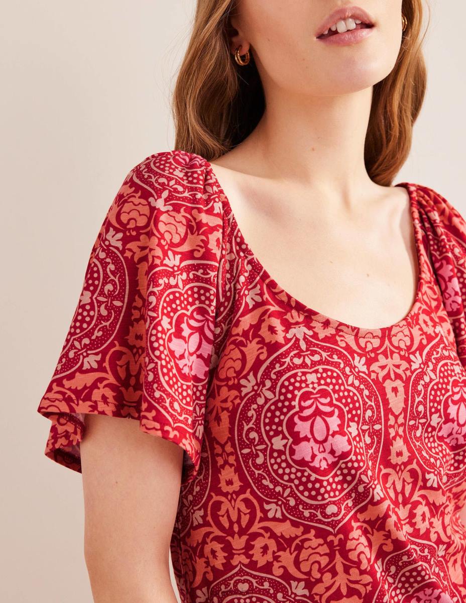 облекло Boden мини рокля от трико с широко деколте коледна звезда и екзотична плочка Жени LL681119