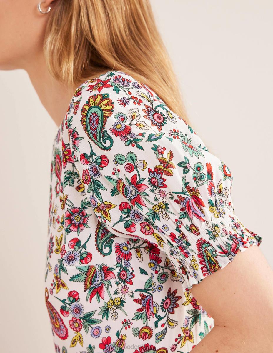 облекло Boden миди рокля с къс ръкав мулти & пейсли от глухарче Жени LL681122