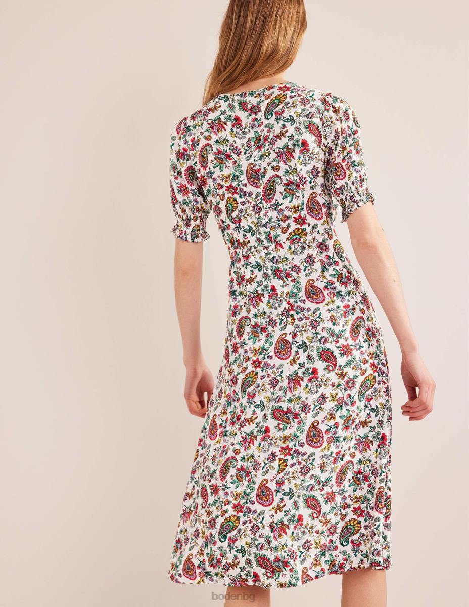 облекло Boden миди рокля с къс ръкав мулти & пейсли от глухарче Жени LL681122