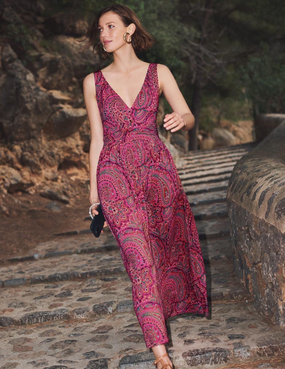 облекло Boden макси рокля от трико без ръкави ултра розово и дворец Жени LL681142