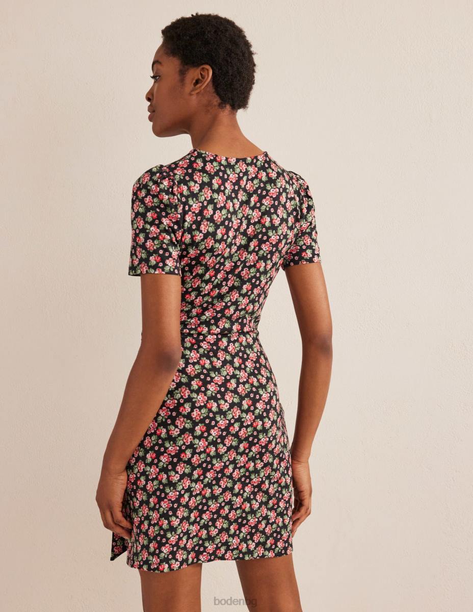 облекло Boden рокля от трико с възли отпред черна и диамантена роза Жени LL681145