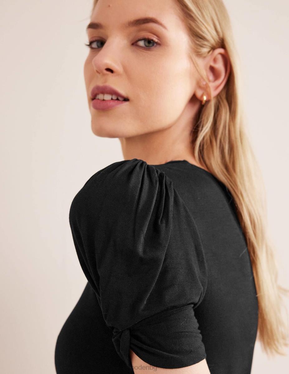 облекло Boden мини рокля от трико с възли черен Жени LL681146